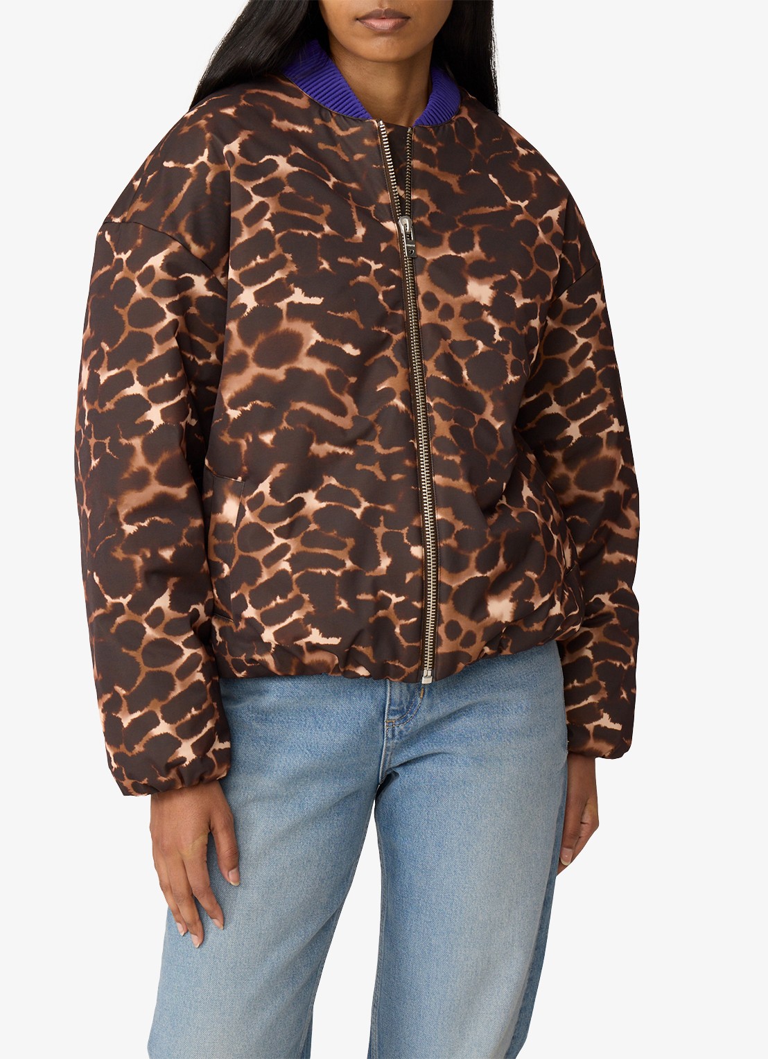 Fabienne Chapot Hermi bomberjack met panterprint - detail 4 bruin