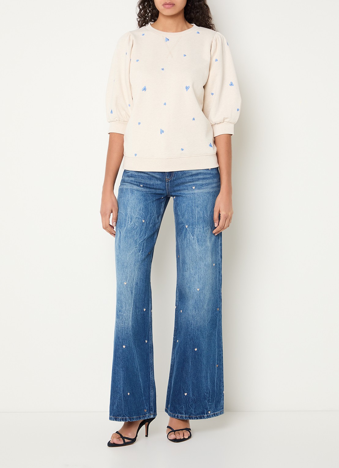 Fabienne Chapot Jana sweater met borduring - voorkant 3 creme