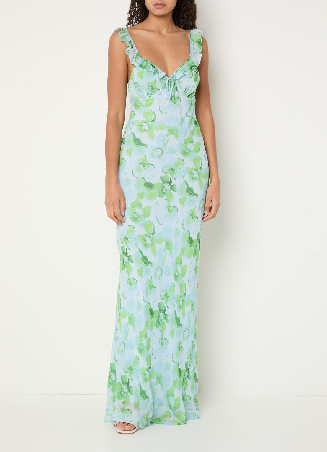 Fabienne Chapot Josine maxi jurk met bloemenprint - detail 4 groen