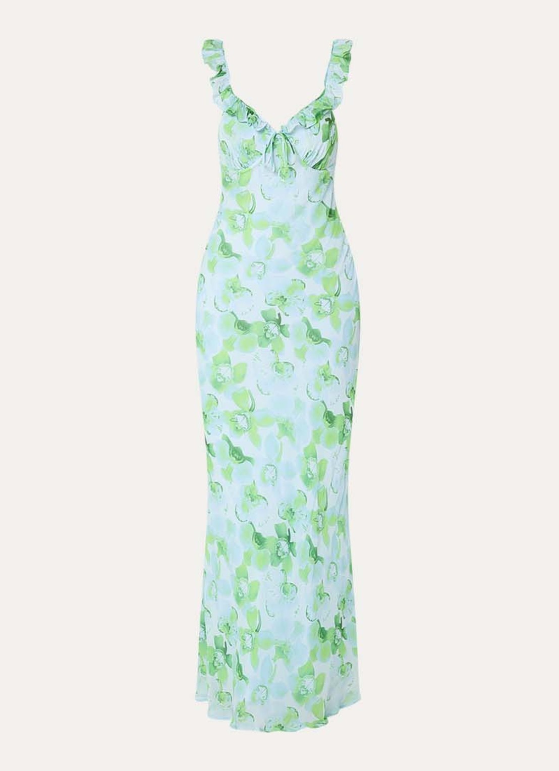 Fabienne Chapot Josine maxi jurk met bloemenprint - voorkant groen