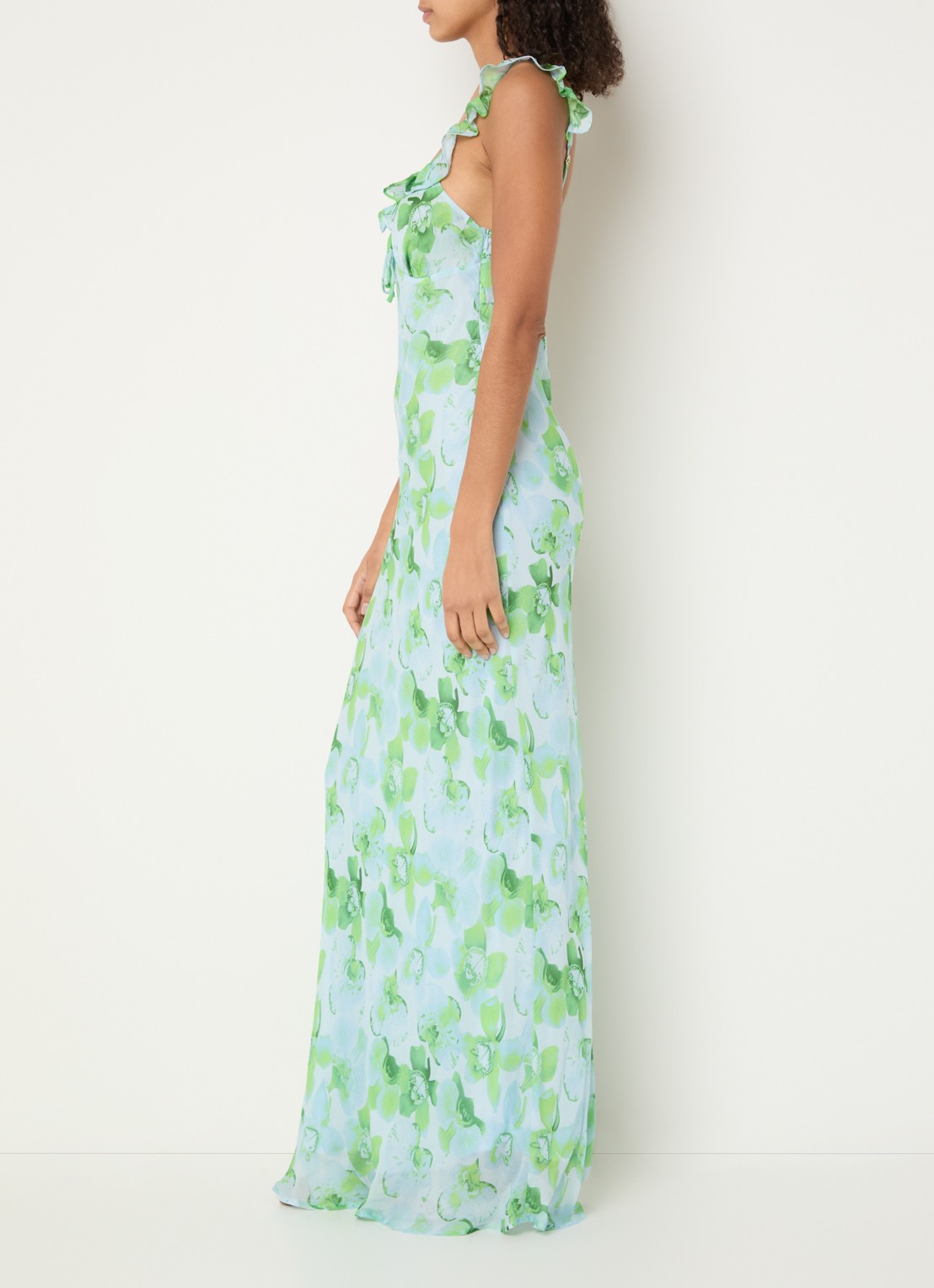 Fabienne Chapot Josine maxi jurk met bloemenprint - voorkant 2 groen