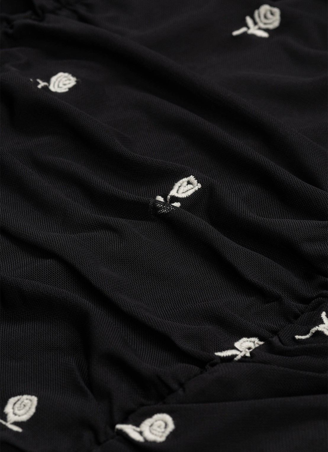 Fabienne Chapot Kamea top van mesh met borduring - detail 3 zwart