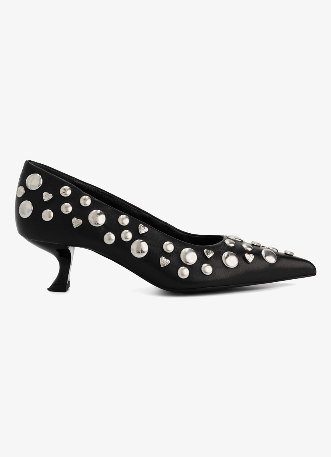 Fabienne Chapot Kattie pump met studs - voorkant 2 zwart
