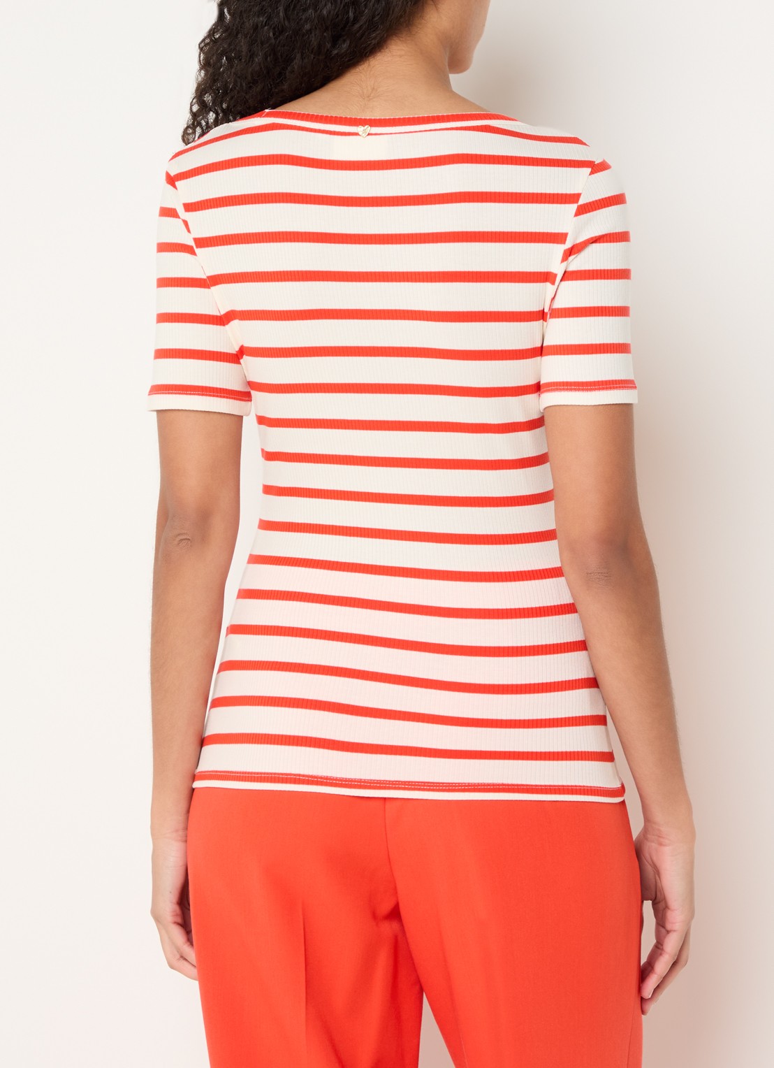 Fabienne Chapot Lena T-shirt met streepprint - achterkant rood