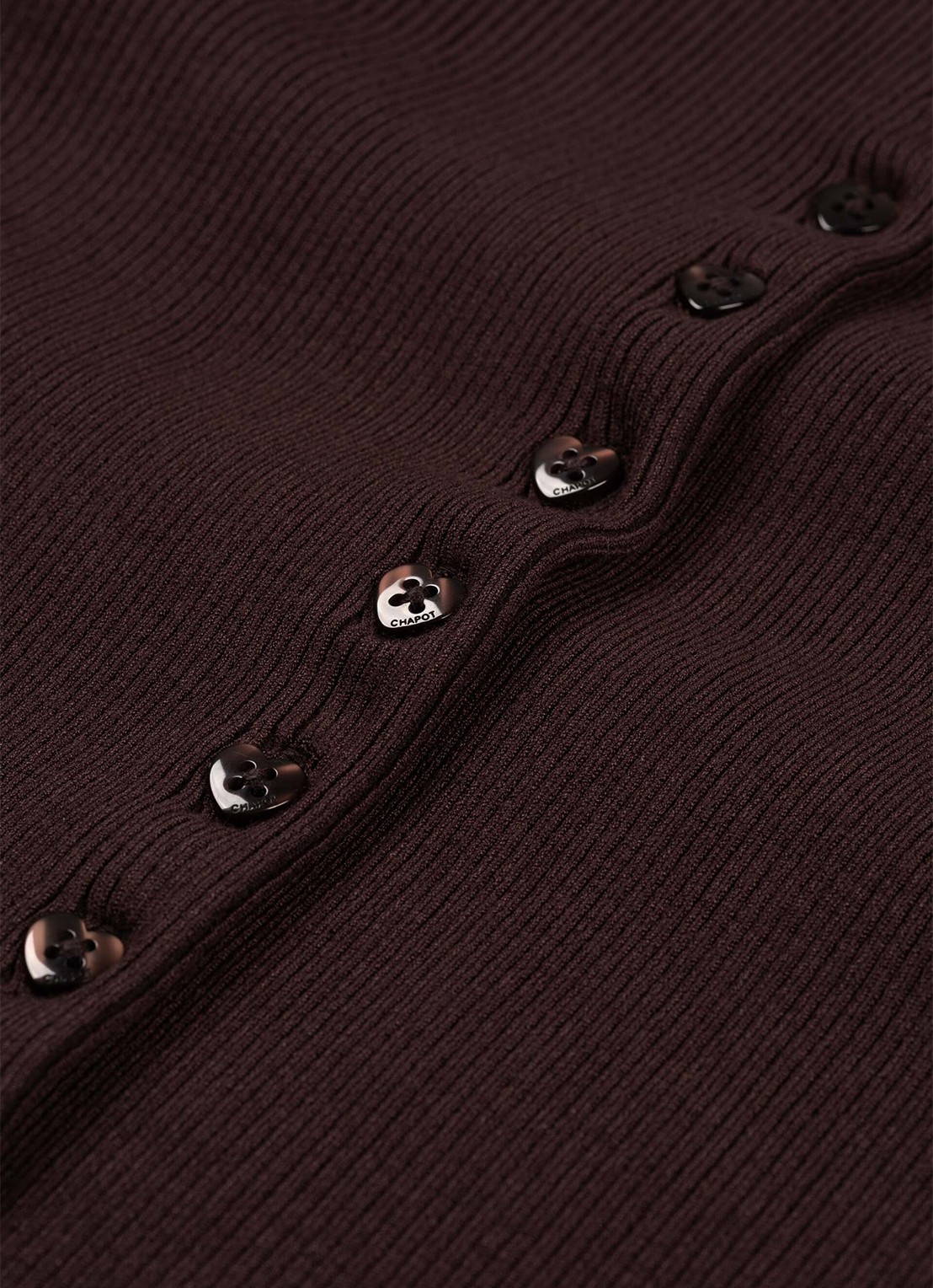 Fabienne Chapot Lilo fijngebreid vest met ribstructuur - detail 5 donkerbruin