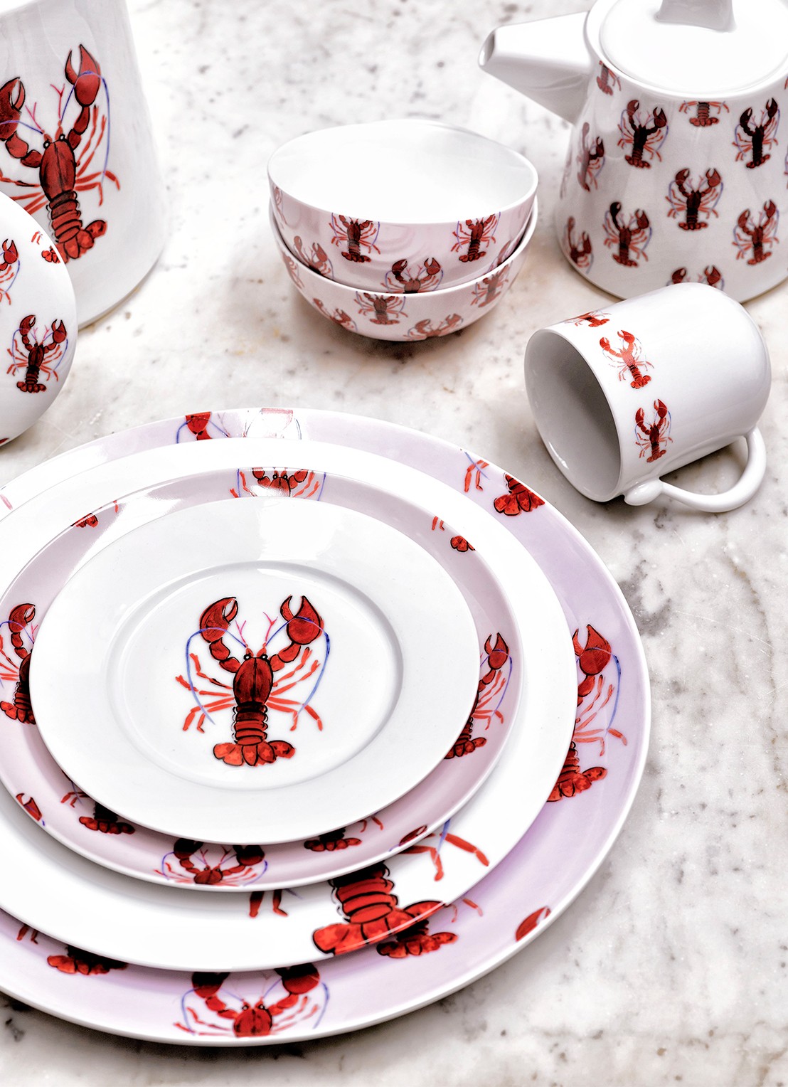 Fabienne Chapot Lobster theepot 45 cl - voorkant 3 rood