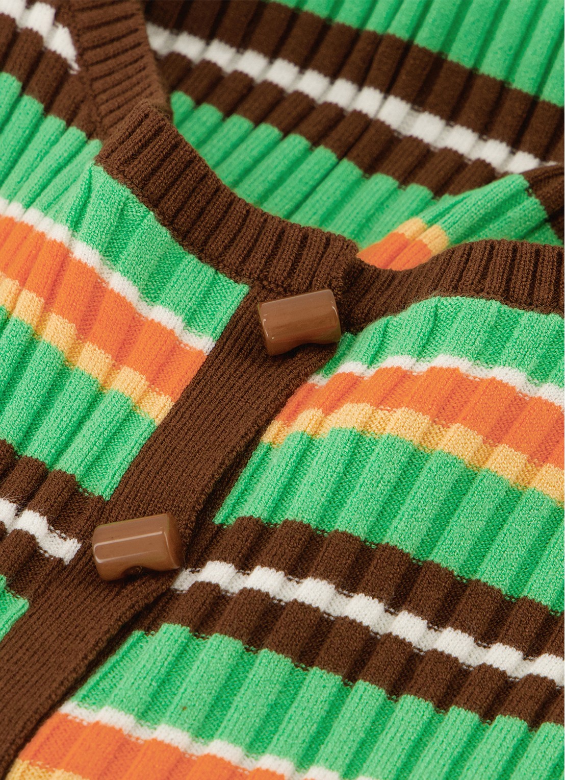 Fabienne Chapot Lux top met ribstructuur met streepprint - detail 2 groen