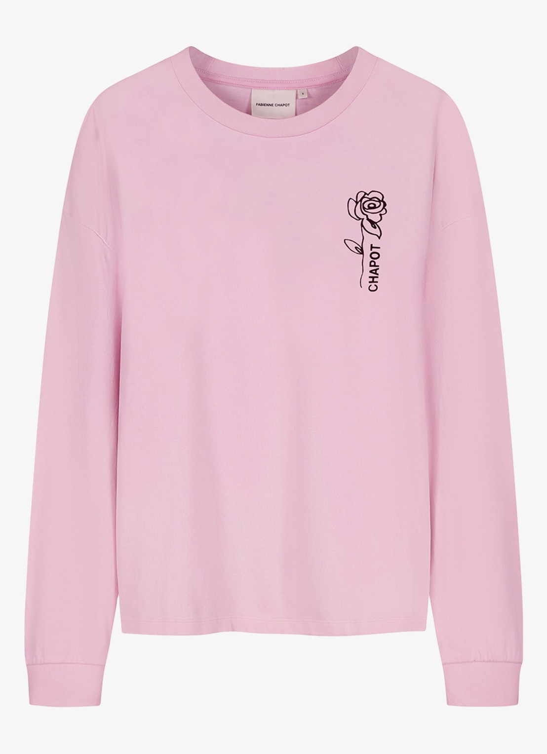 Fabienne Chapot Madeleine longsleeve met logo - voorkant roze