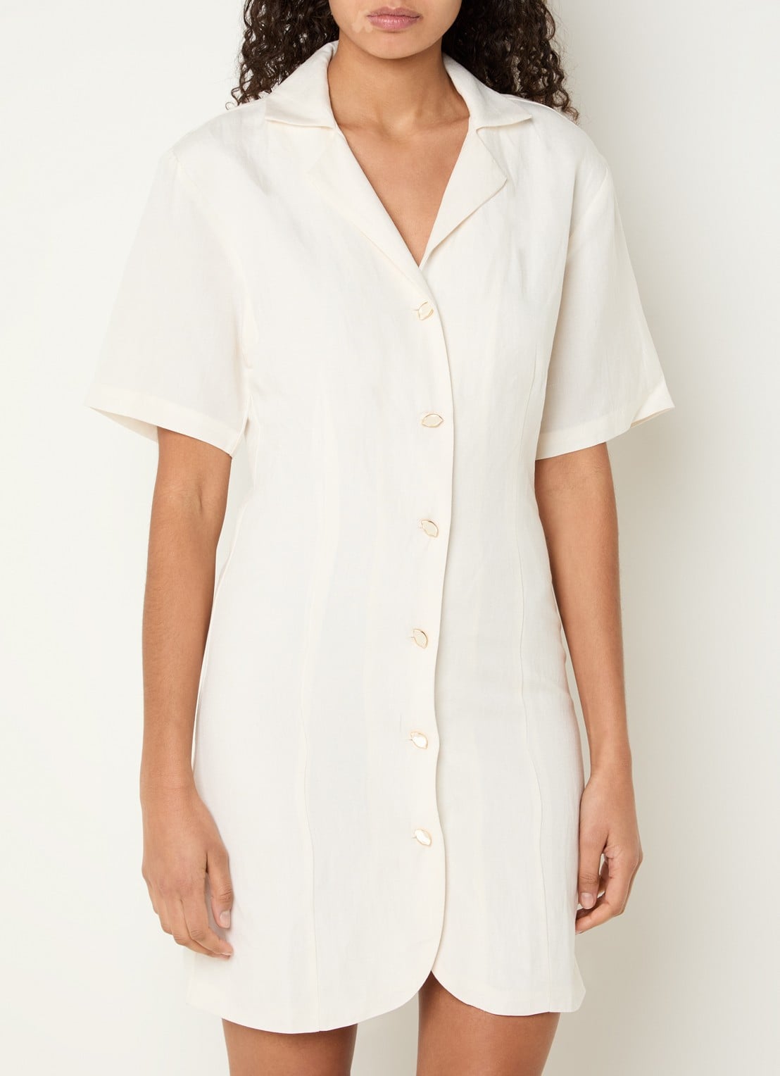 Fabienne Chapot Melody mini jurk met V-hals - detail 4 wit