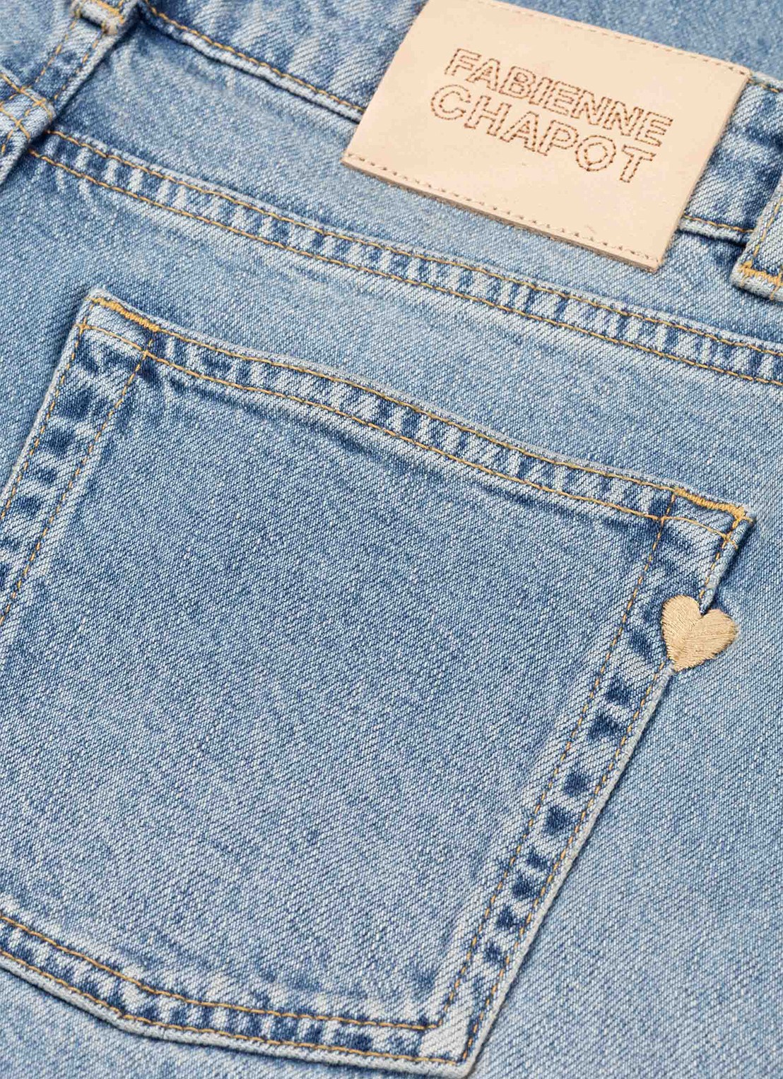 Fabienne Chapot Mid waist wide leg jeans met steekzakken en split - detail 3 indigo