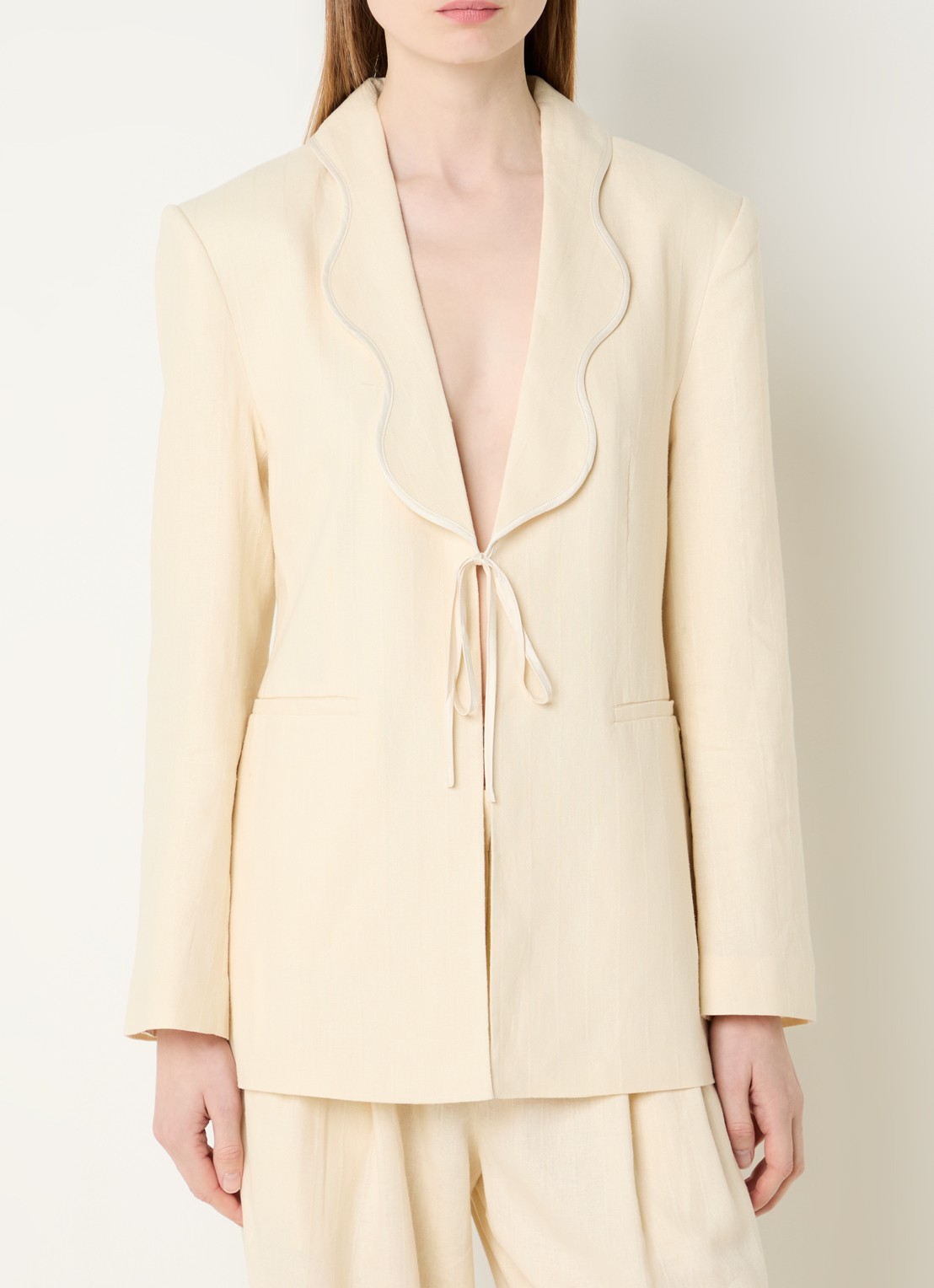 Fabienne Chapot Millor blazer in linnenblend - detail 2 creme