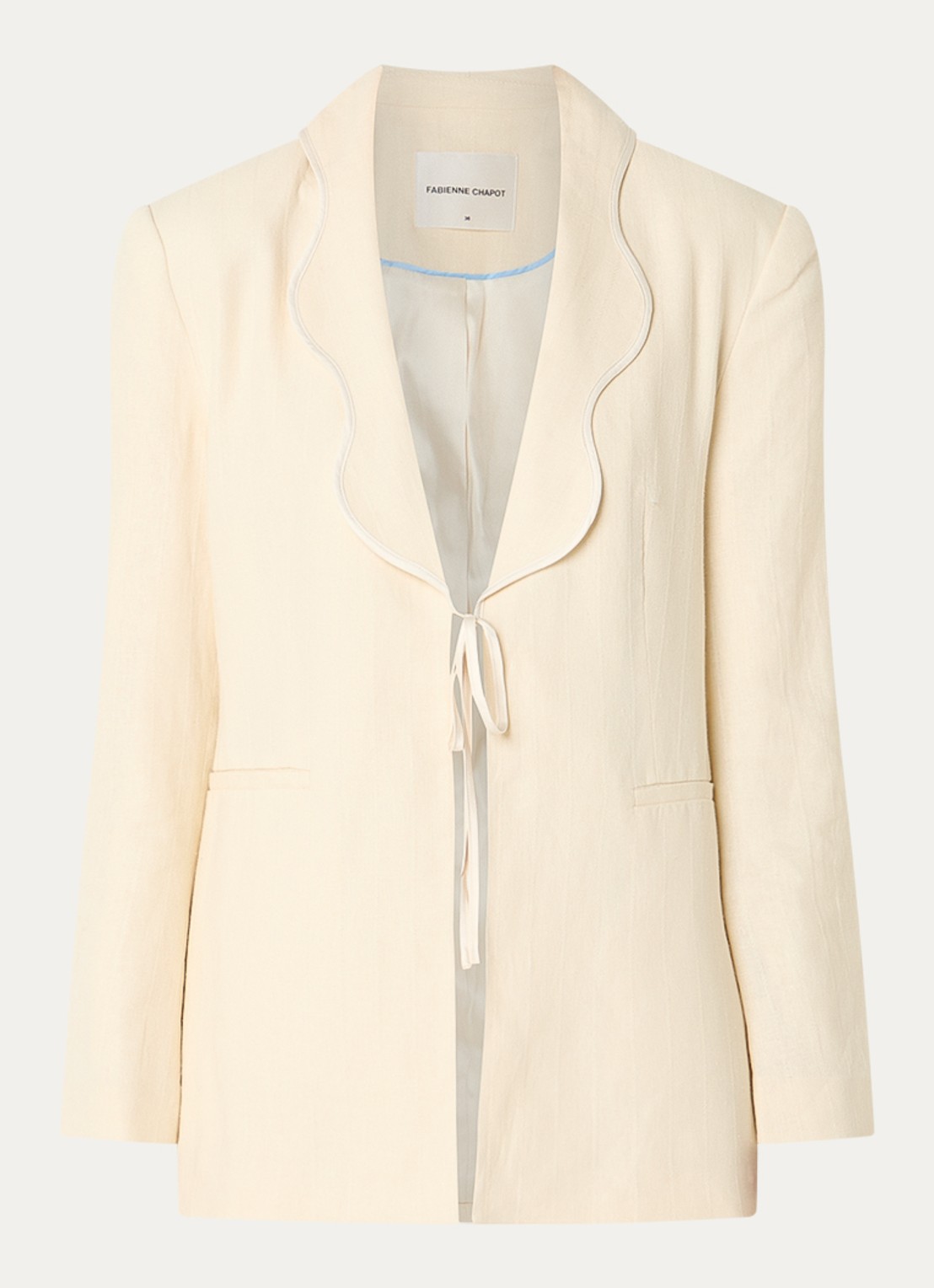 Fabienne Chapot Millor blazer in linnenblend - voorkant 3 creme