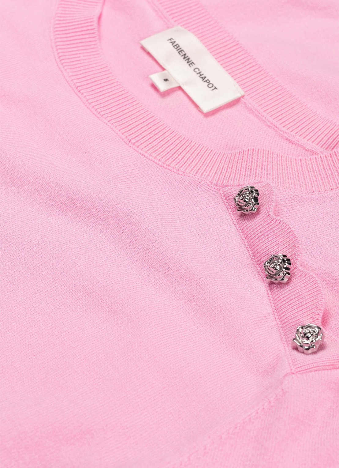 Fabienne Chapot Molly Cuff fijngebreide pullover met sierknopen - detail 2 roze
