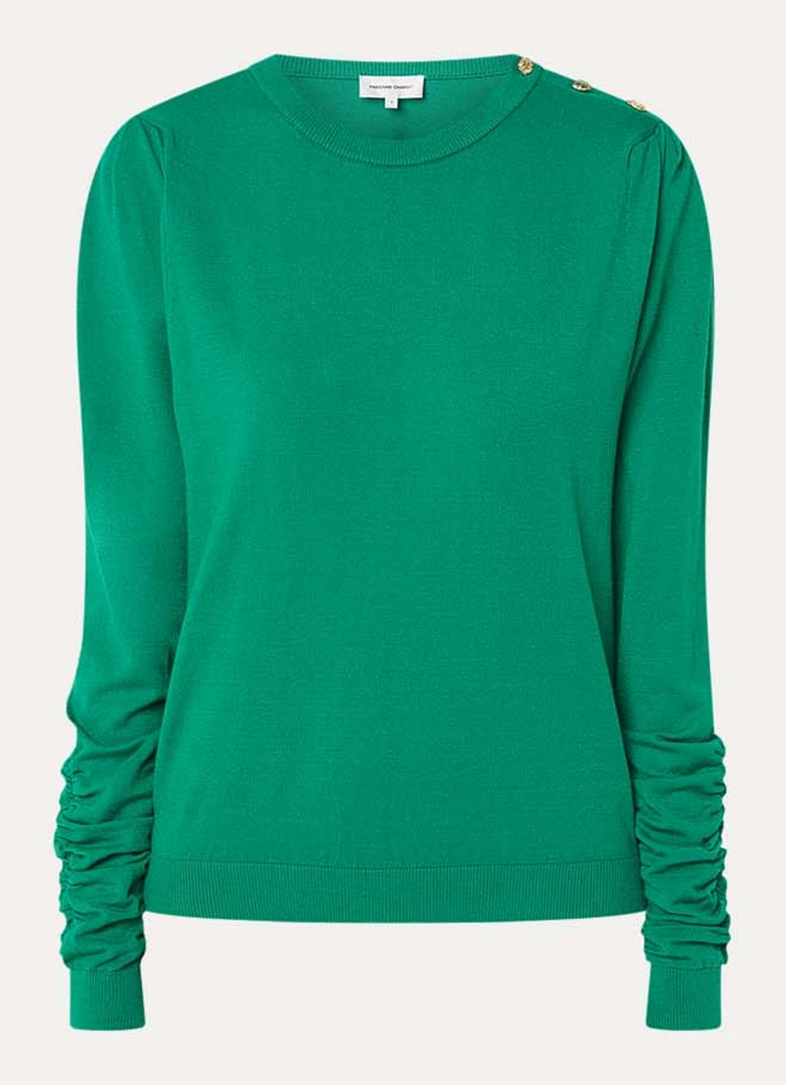Fabienne Chapot Molly fijngebreide pullover met ronde hals - voorkant groen