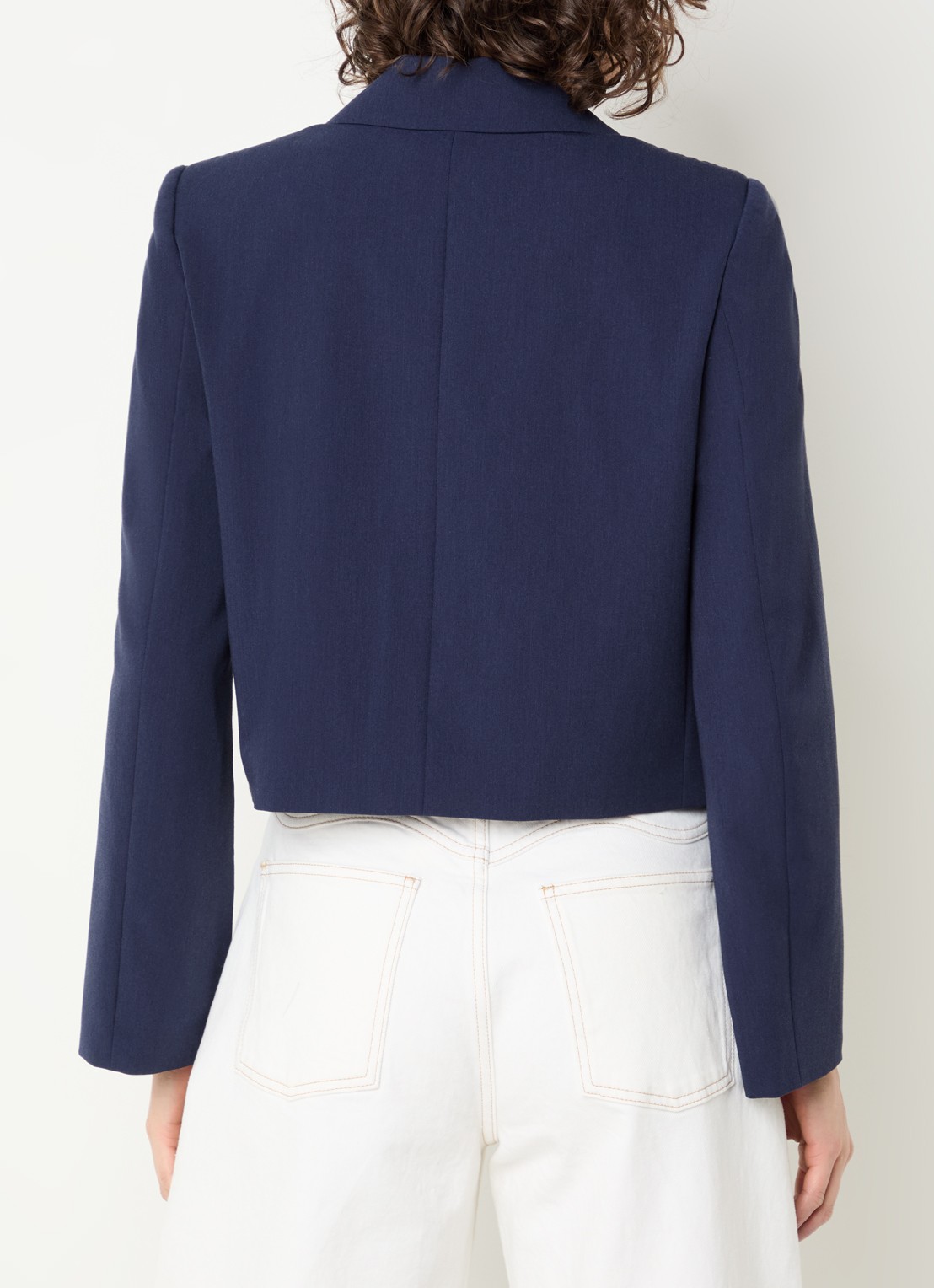 Fabienne Chapot Nena cropped blazer - achterkant 4 donkerblauw