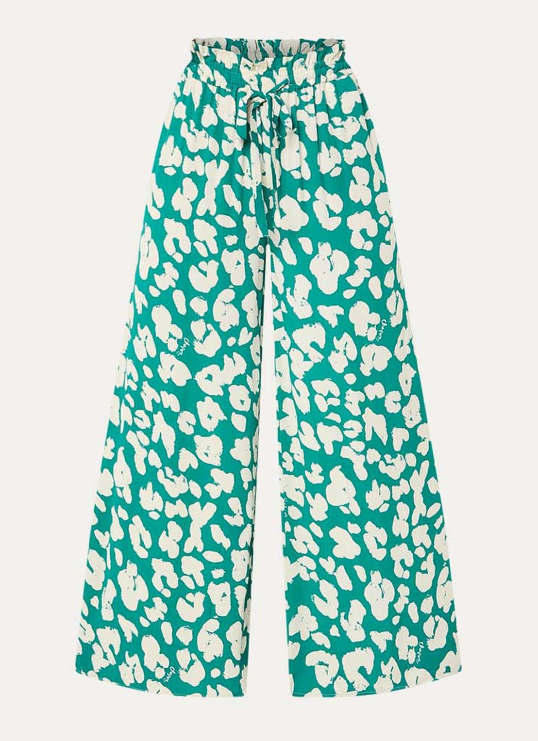 Fabienne Chapot Palapa high waist wide fit palazzo broek met print - voorkant 2 groen
