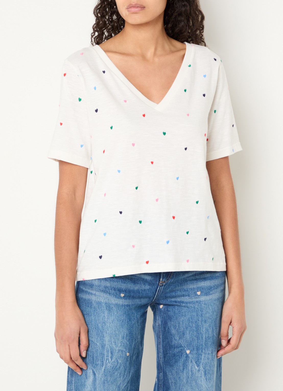 Fabienne Chapot Phil T-shirt met borduring - detail gebroken wit
