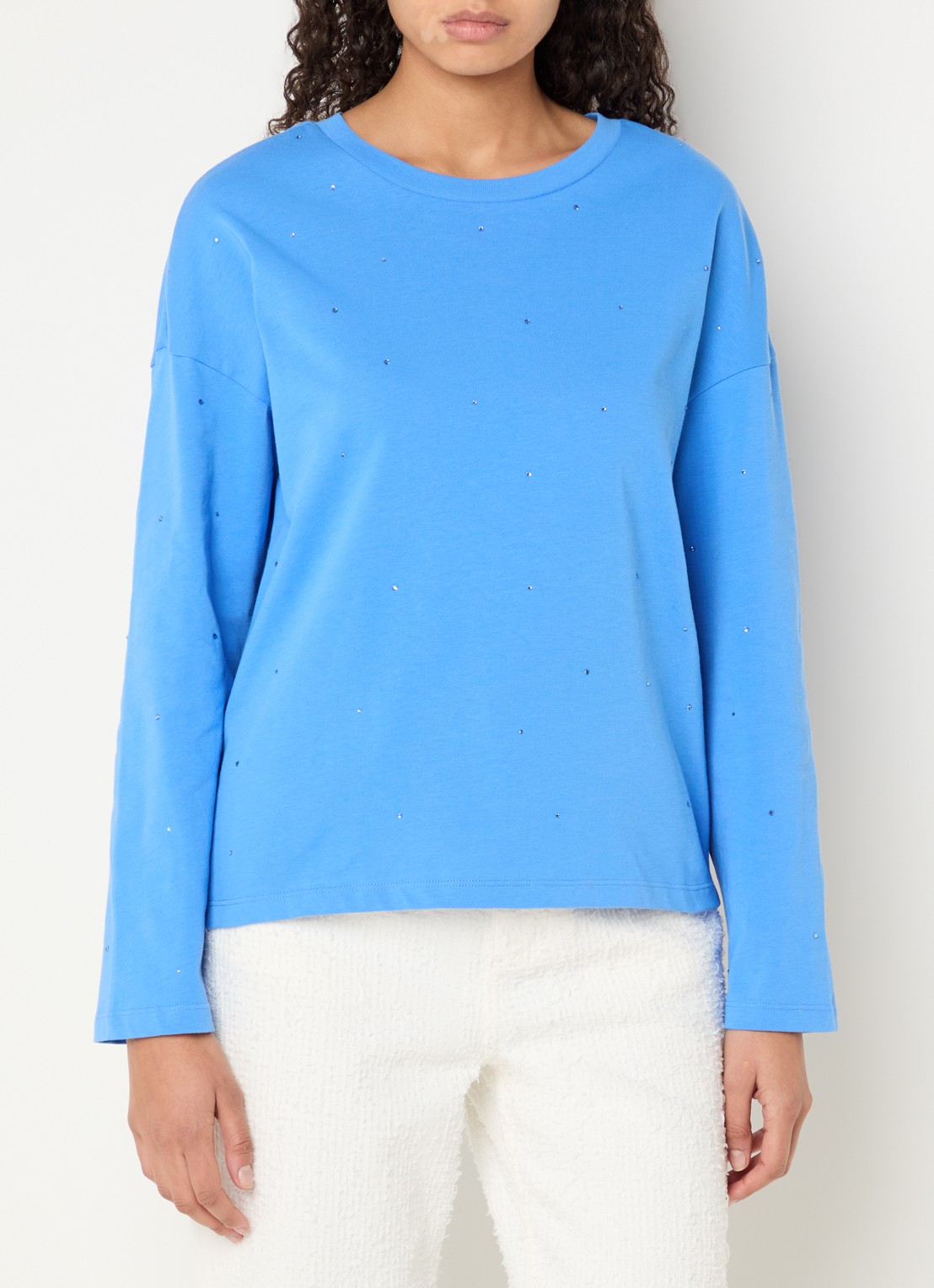 Fabienne Chapot Phileine longsleeve met strass - detail blauw