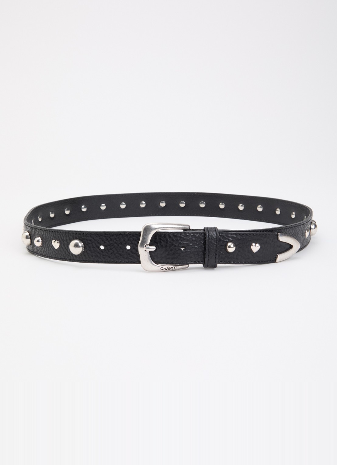 Fabienne Chapot Play Of Studs riem van leer met studs - voorkant zwart
