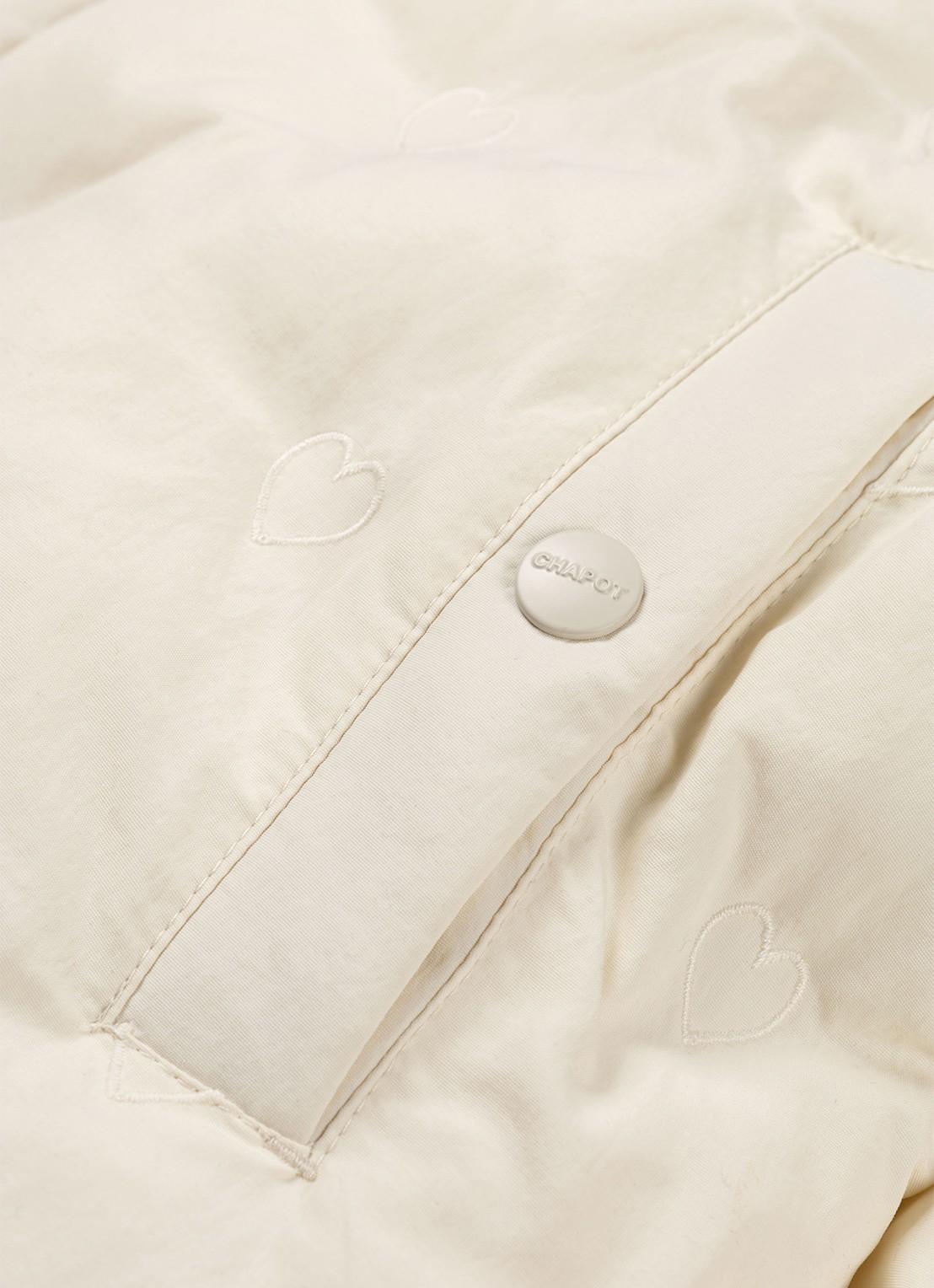 Fabienne Chapot Pomme puffer jack met steekzakken  - detail 2 gebroken wit