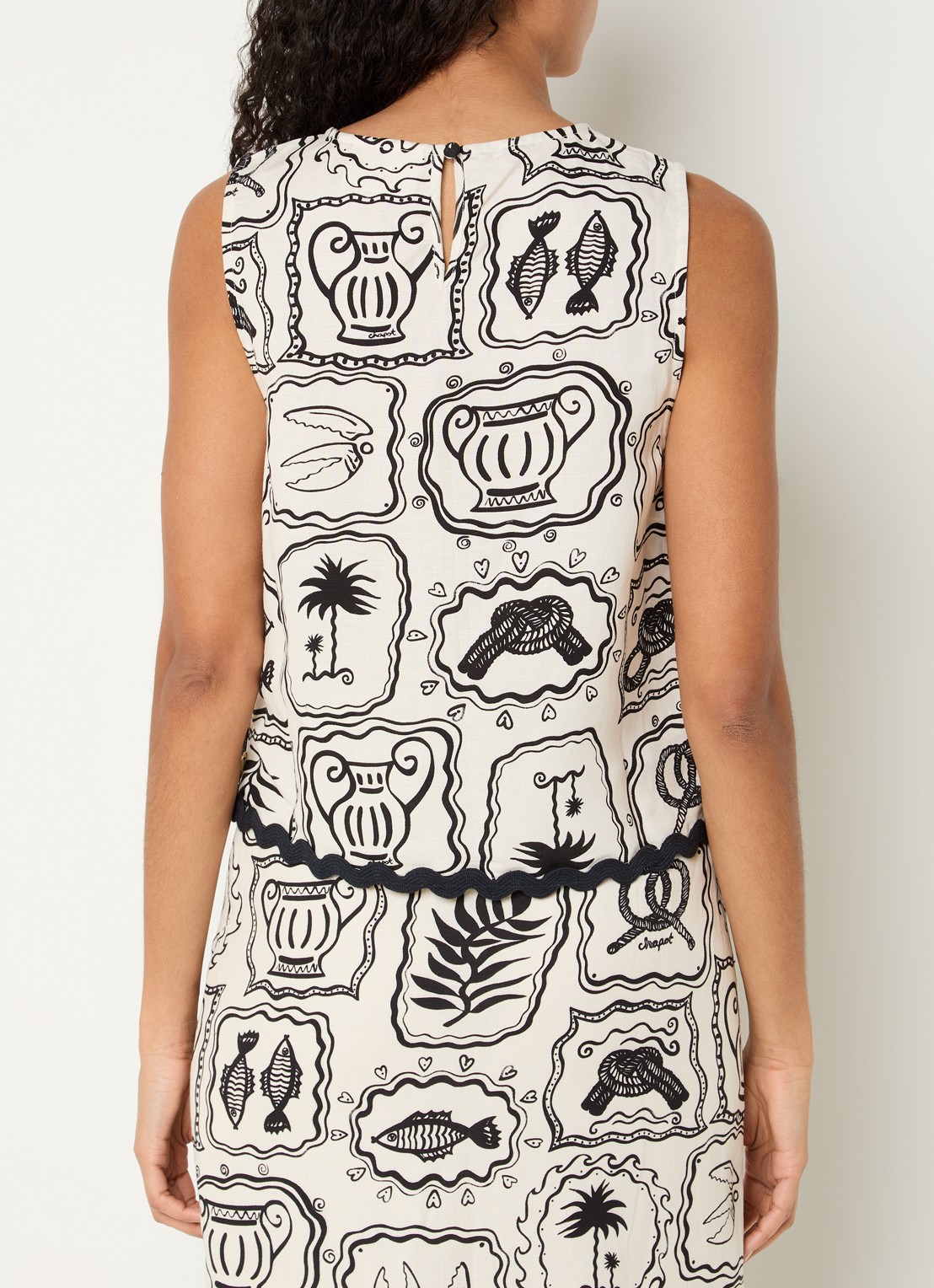 Fabienne Chapot Porto top met print - achterkant zwart