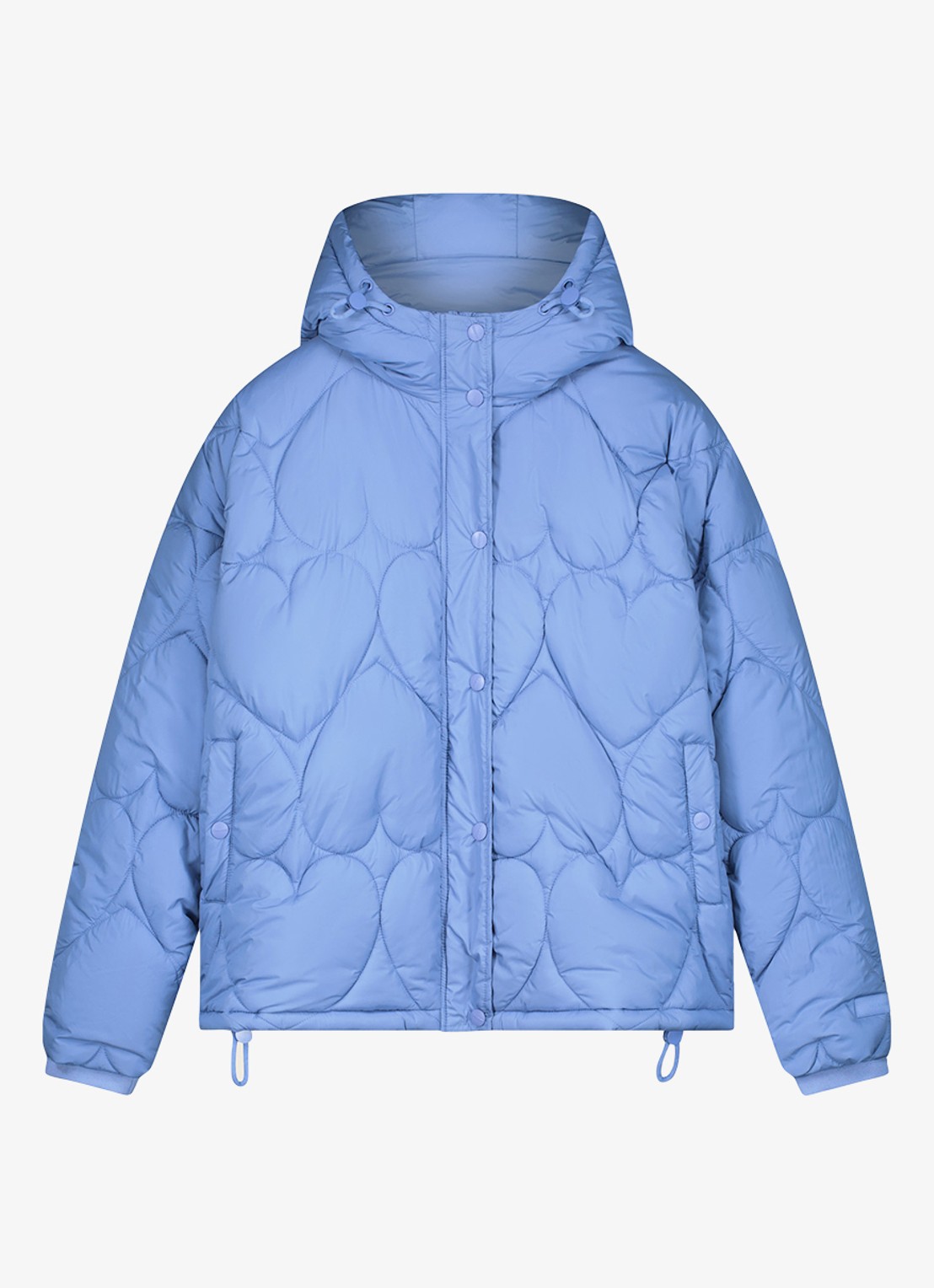 Fabienne Chapot Prisca puffer met capuchon en steekzakken  - voorkant 4 blauw