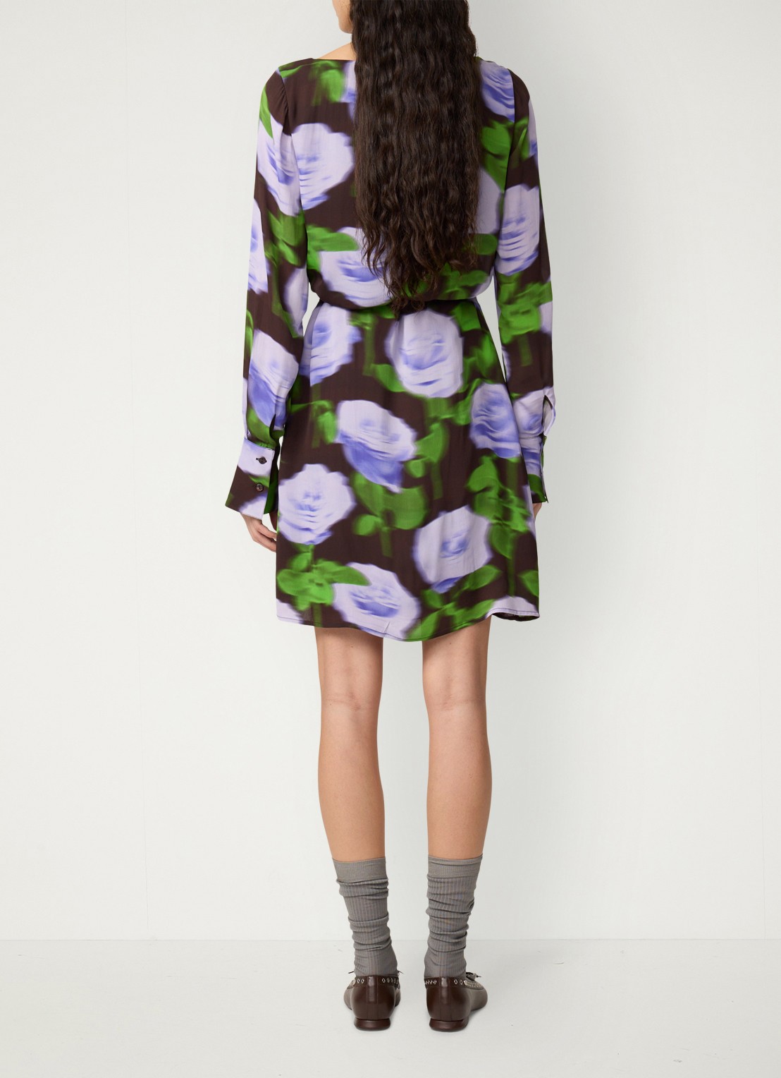 Fabienne Chapot Rosa midi tuniekjurk met bloemprint - achterkant paars