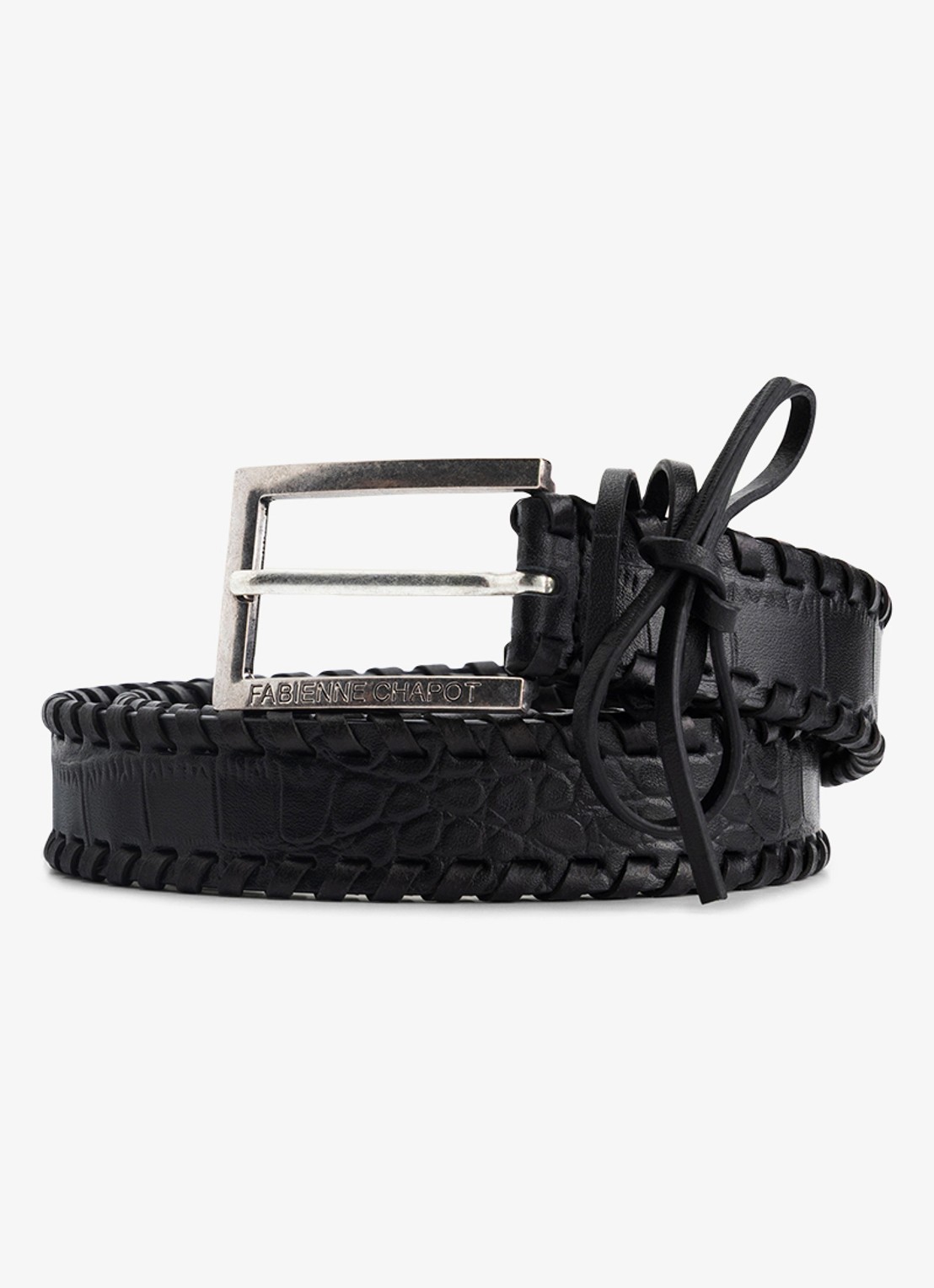 Fabienne Chapot Sailen Lace-up riem van leer - voorkant zwart