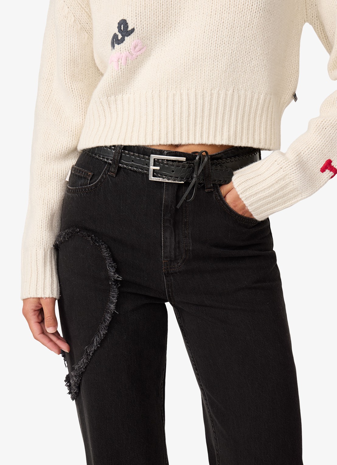 Fabienne Chapot Sailen Lace-up riem van leer - voorkant 2 zwart