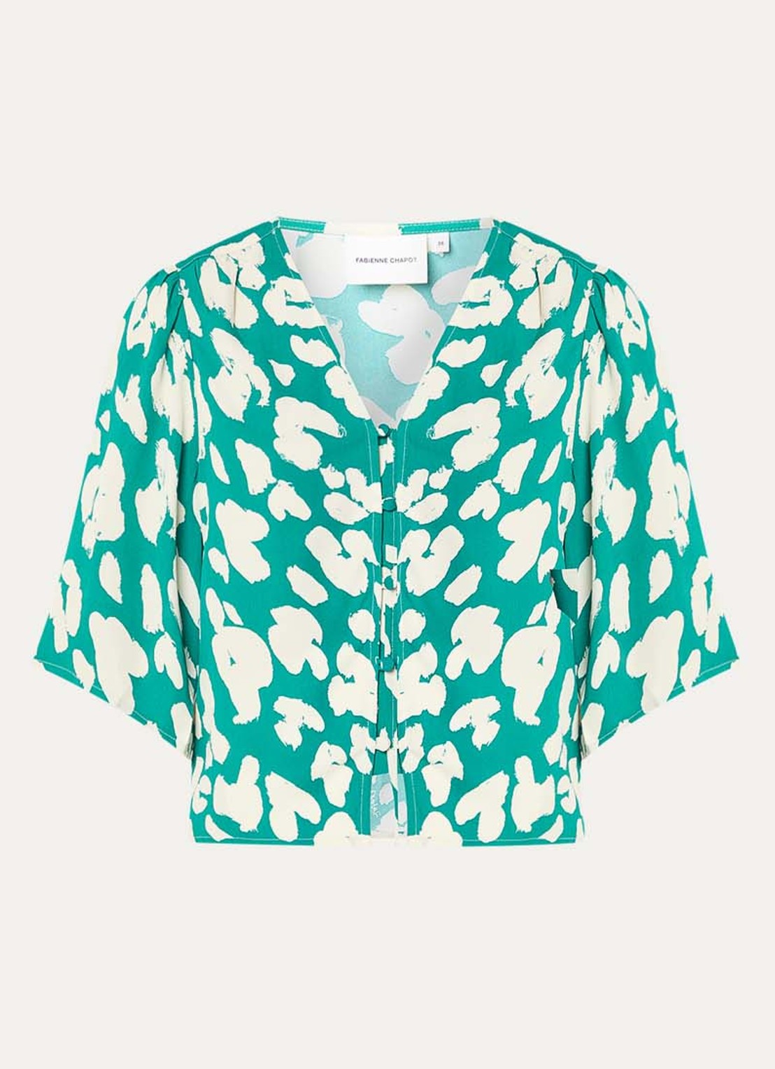 Fabienne Chapot Starlet blouse met print - voorkant groen