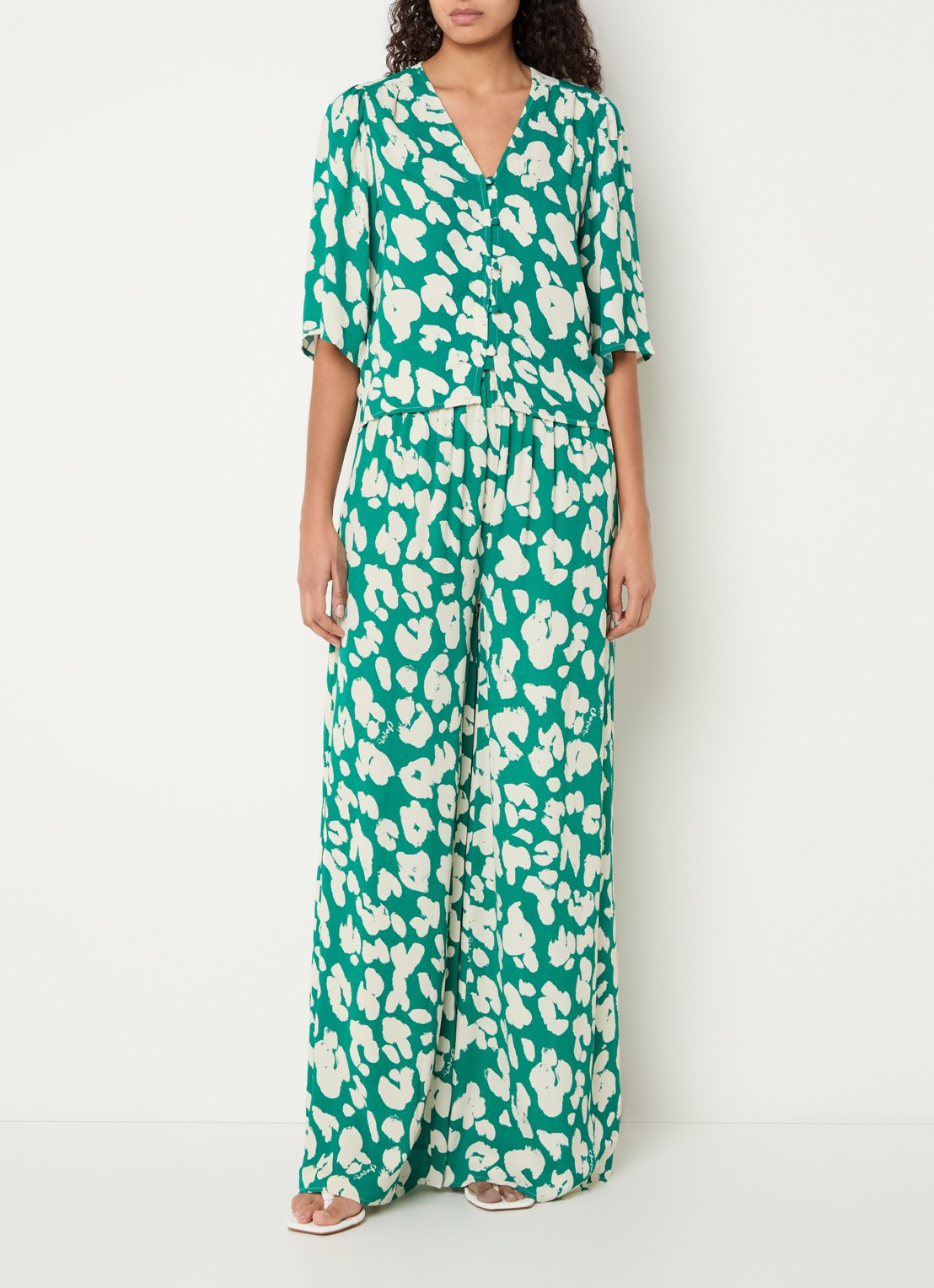 Fabienne Chapot Starlet blouse met print - voorkant 2 groen