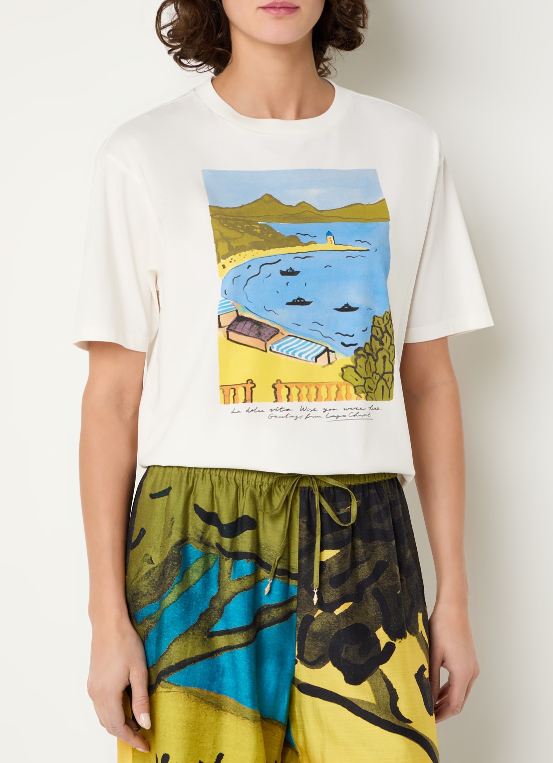 Fabienne Chapot Steve T-shirt met print - detail 3 gebroken wit