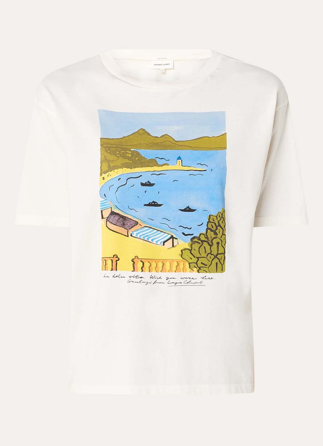Fabienne Chapot Steve T-shirt met print - voorkant gebroken wit