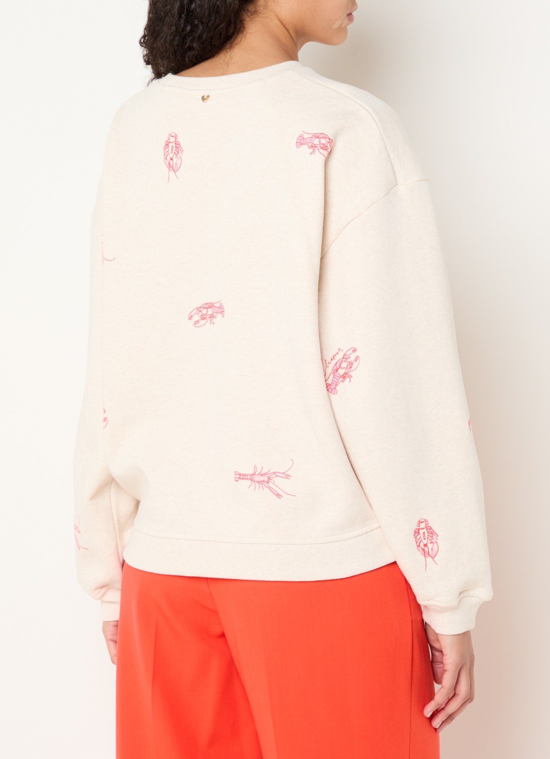 Fabienne Chapot Terry sweater met borduring - achterkant 3 beige