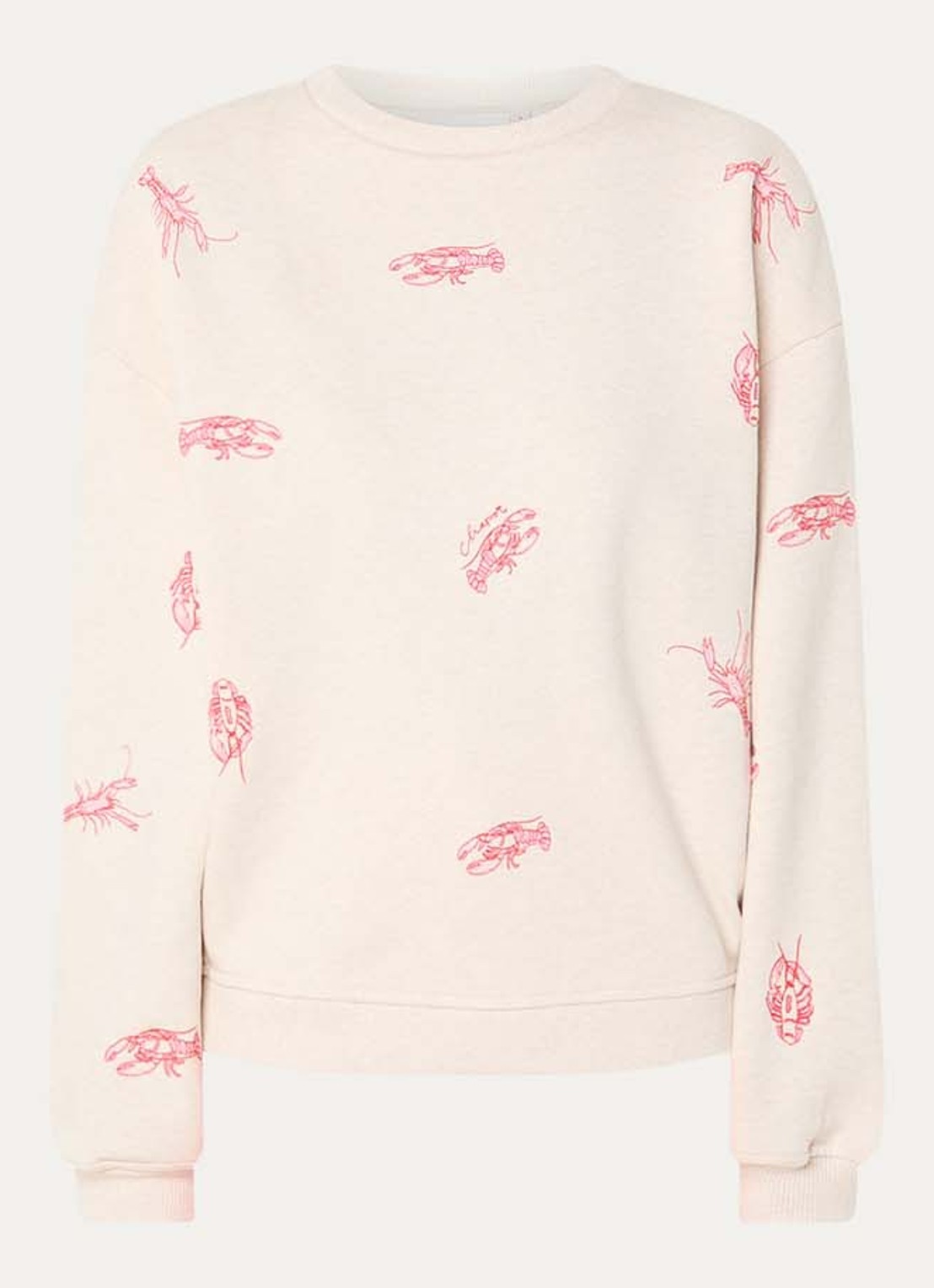 Fabienne Chapot Terry sweater met borduring - voorkant beige