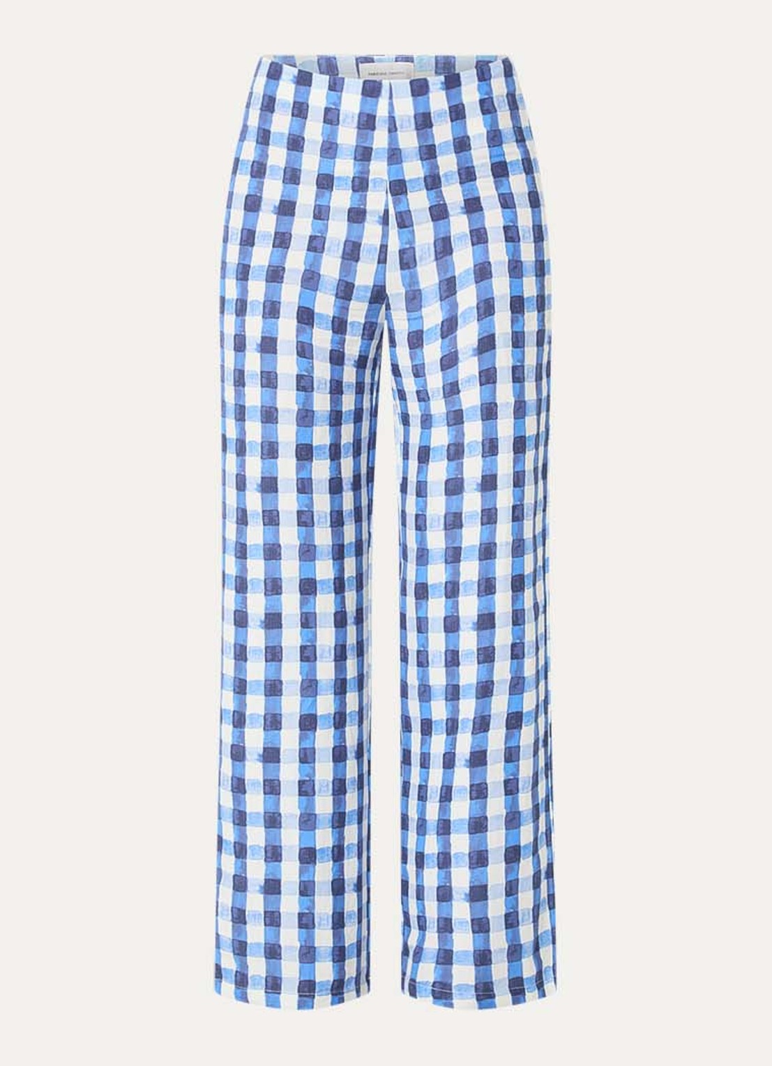 Fabienne Chapot Tropez high waist loose fit broek in linnenblend - voorkant 2 blauw