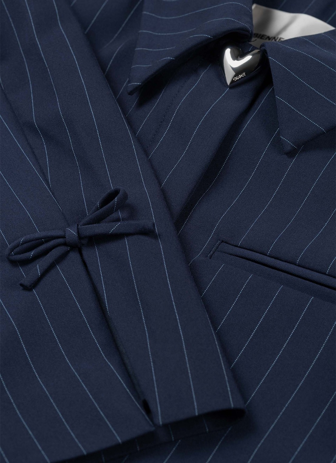 Fabienne Chapot Vito blazer met krijtstreep - detail 5 donkerblauw