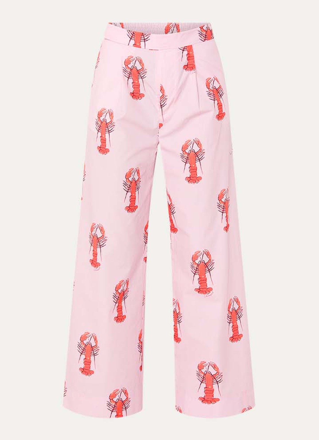 Fabienne Chapot Vivien high waist wide fit pantalon met print - voorkant 3 roze