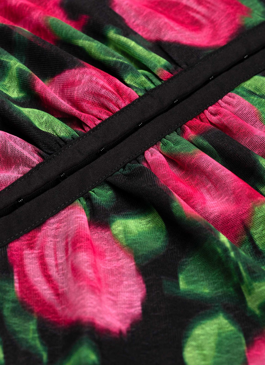 Fabienne Chapot Yanna blouse van mesh met bloemenprint - detail 2 fuchsia
