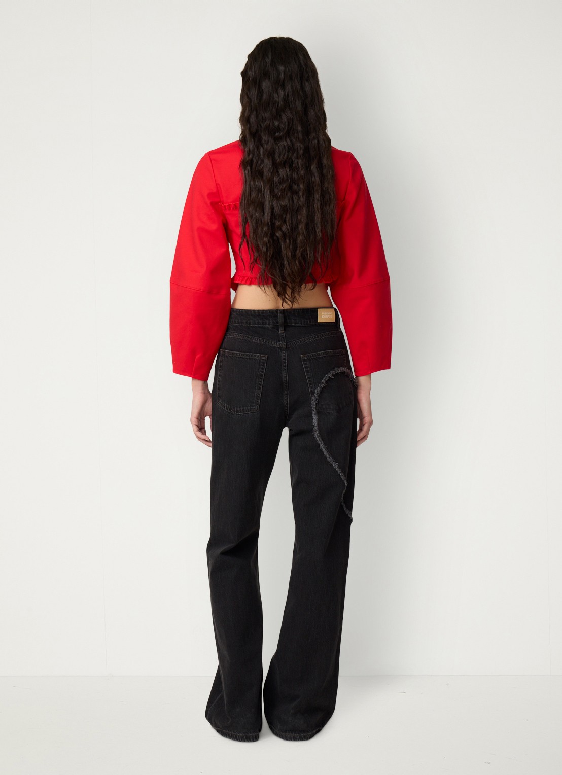 Fabienne Chapot Zoe high waist boyfriend jeans - achterkant donkergrijs