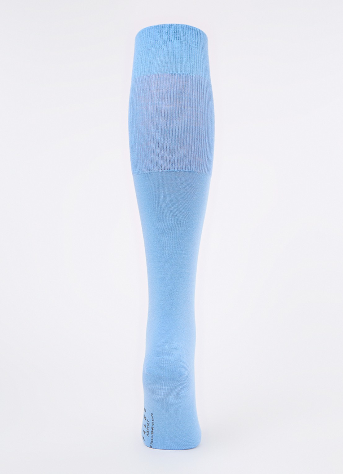 Falke Airport kniekousen in wolblend  - voorkant 3 blauwgrijs