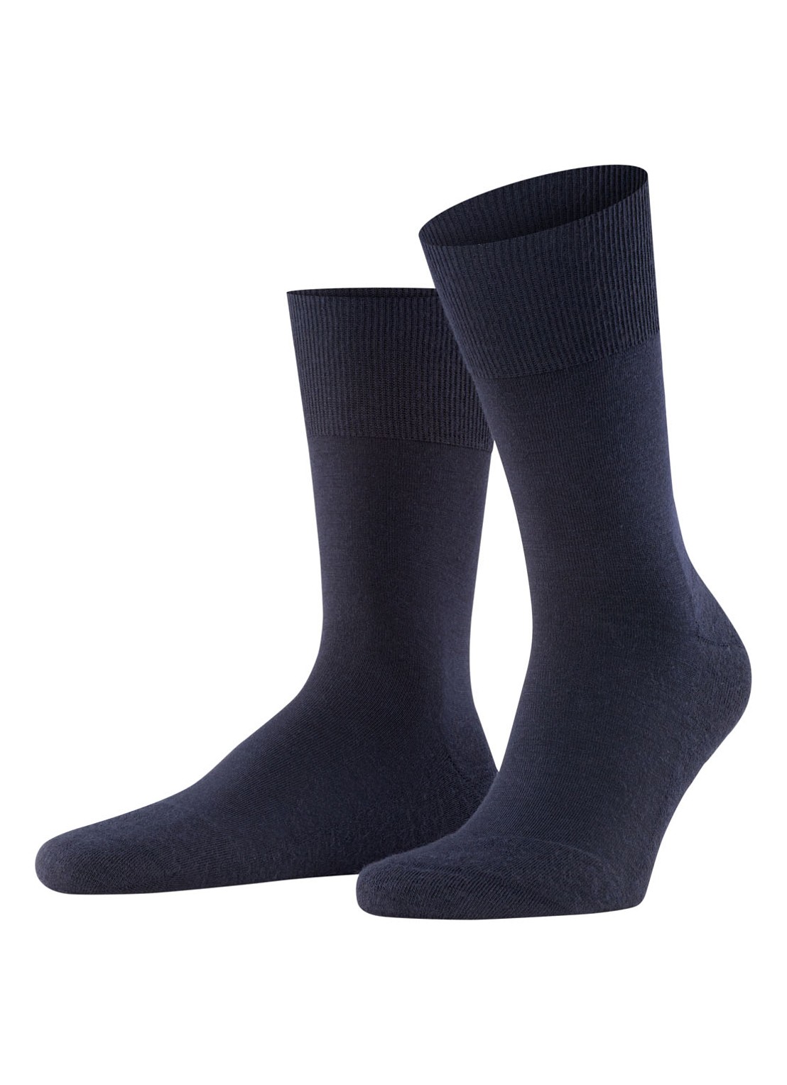 Falke Airport Plus sokken in wolblend - voorkant 5 donkerblauw