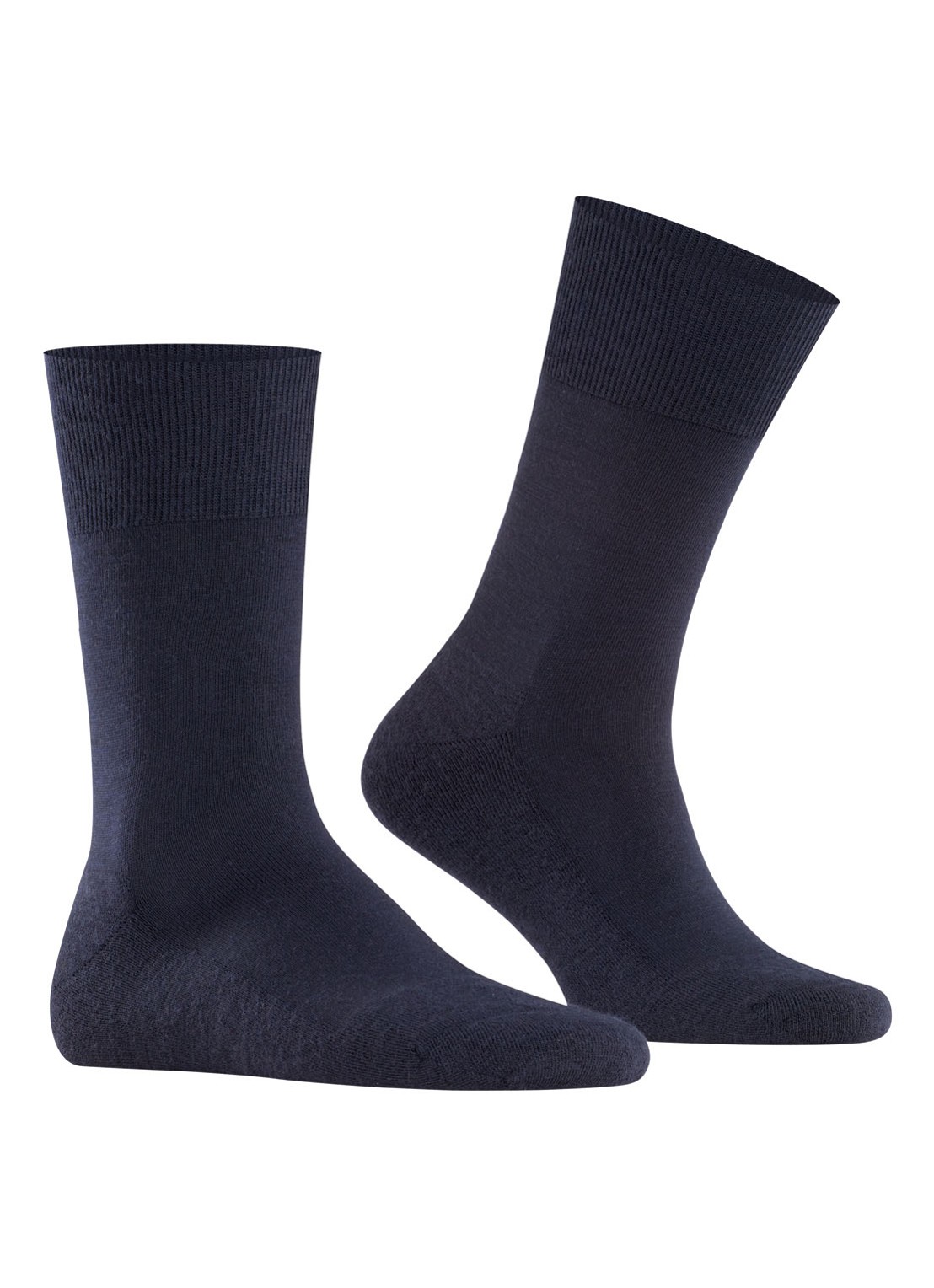 Falke Airport Plus sokken in wolblend - voorkant 6 donkerblauw