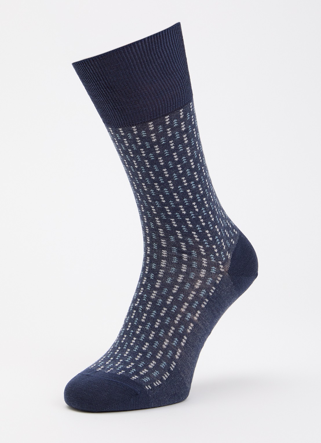 Falke Airport sokken in scheerwolblend - detail 3 blauw