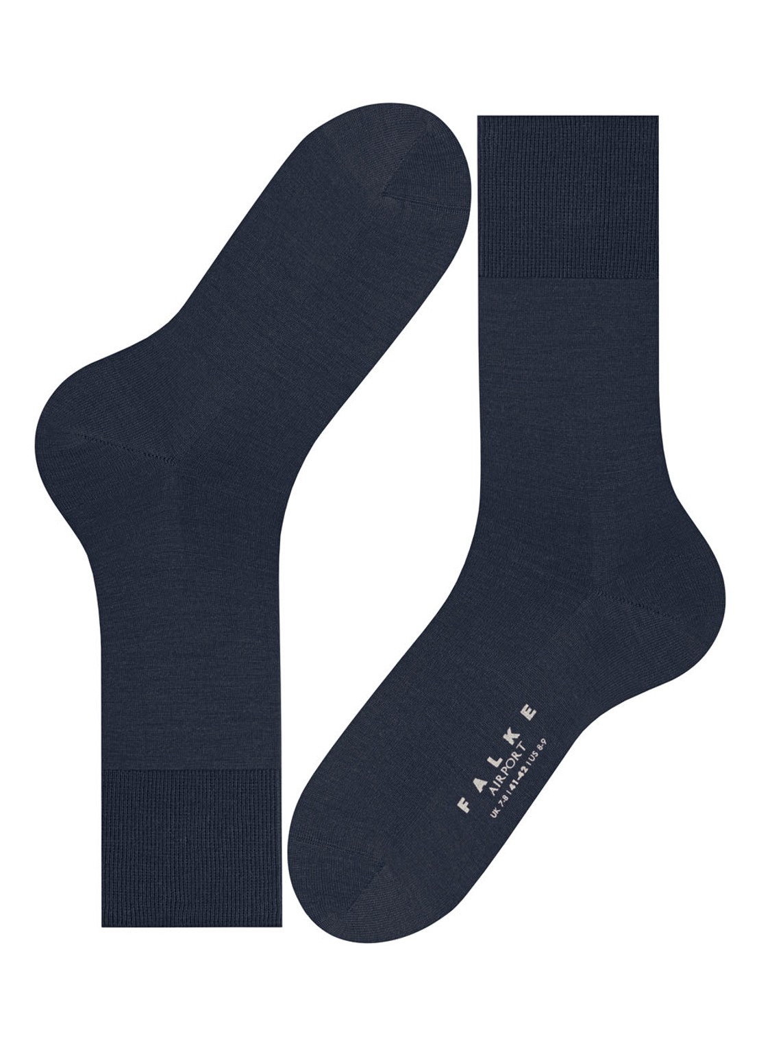 Falke Airport sokken in wolblend - detail 2 donkerblauw