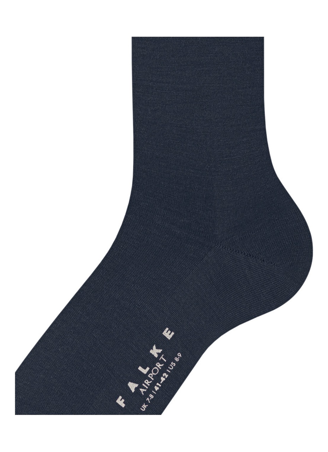Falke Airport sokken in wolblend - detail 3 donkerblauw