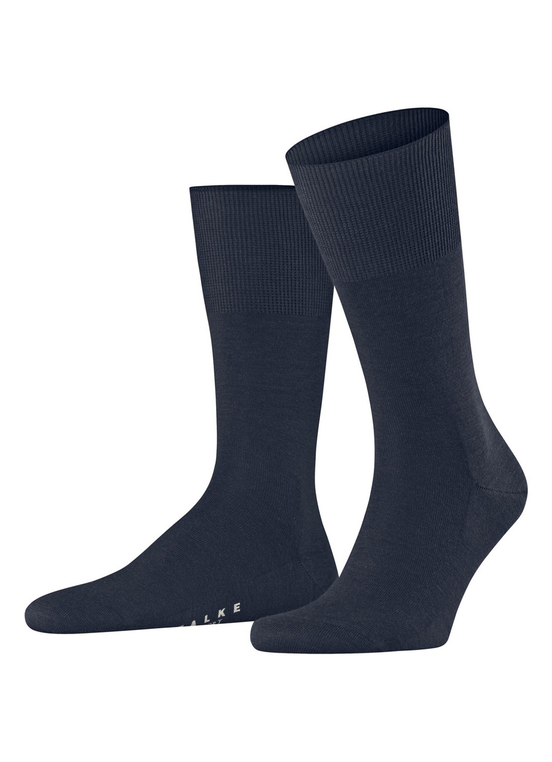 Falke Airport sokken in wolblend - voorkant 6 donkerblauw