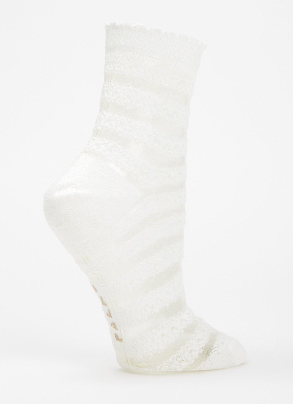 Falke Border Lace sokken in katoenblend - detail 3 wit