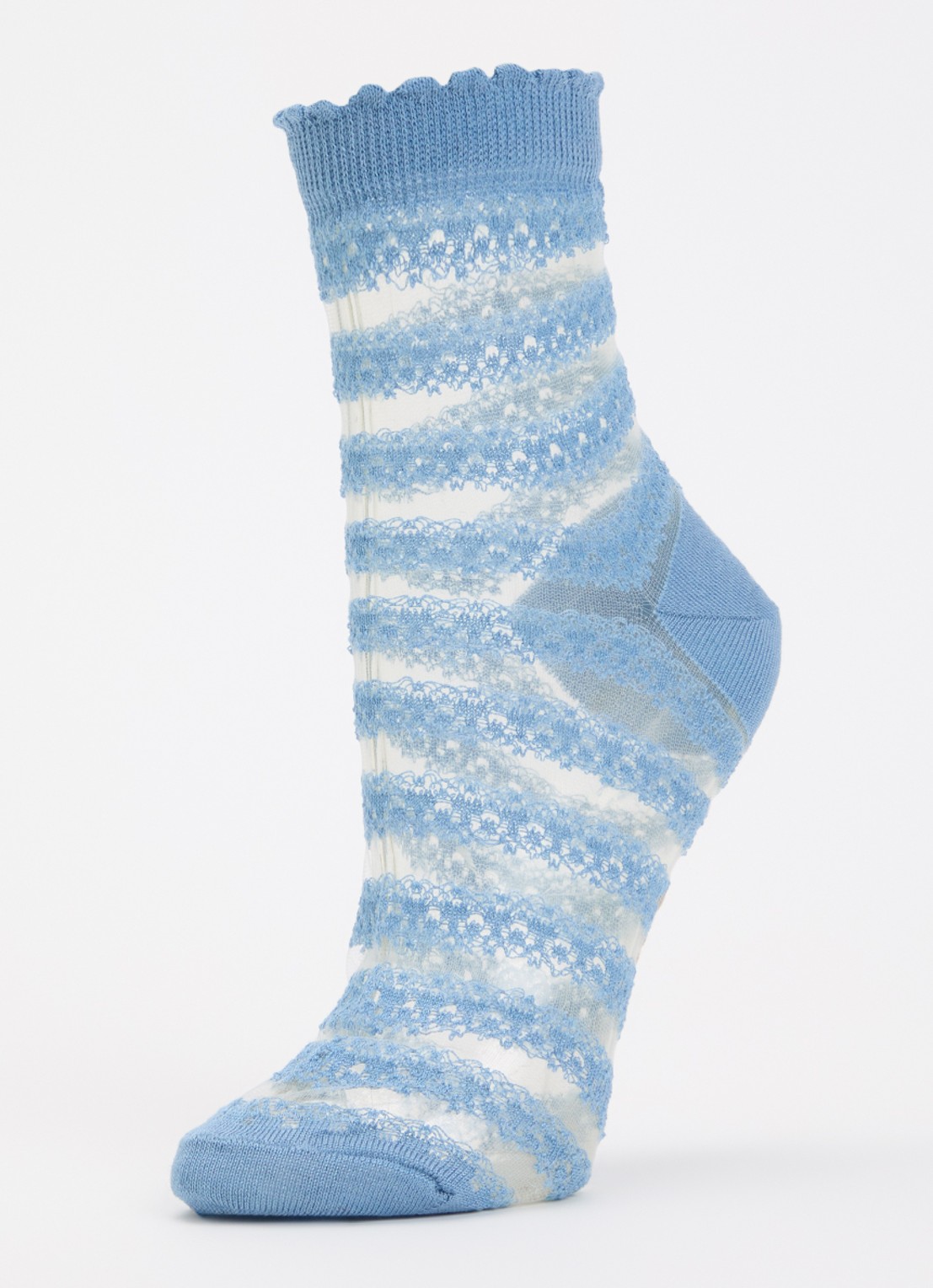 Falke Border Lace sokken in katoenblend - detail blauw