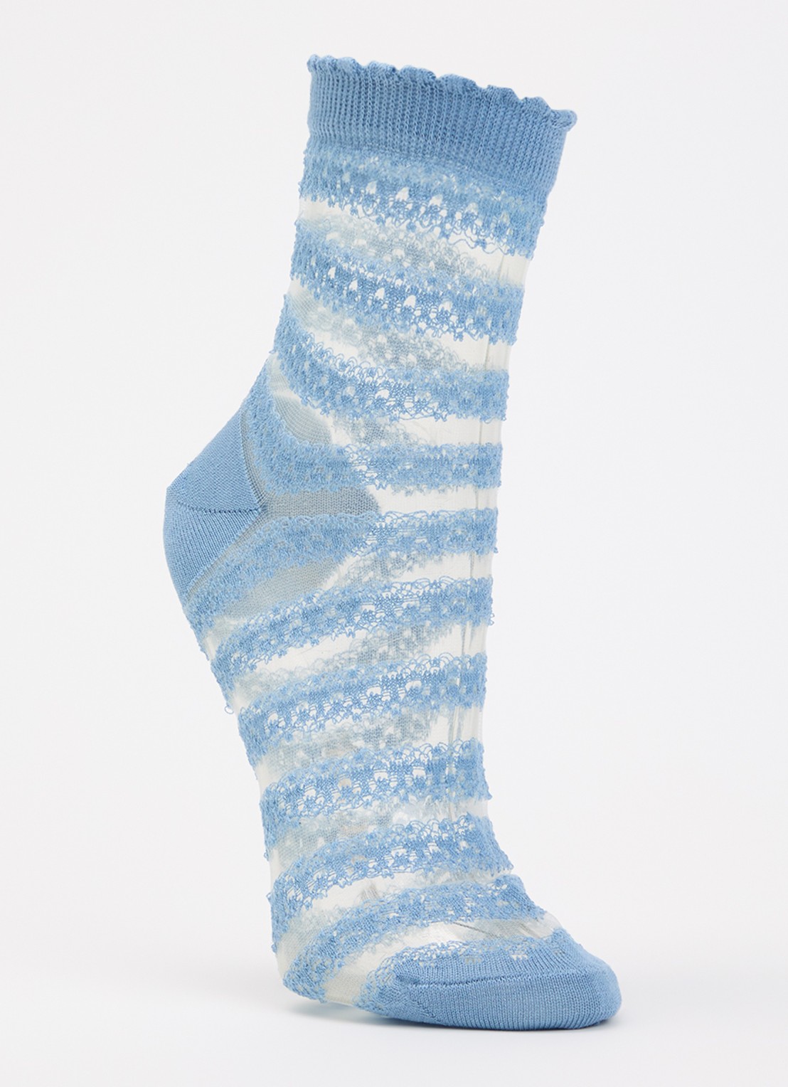 Falke Border Lace sokken in katoenblend - voorkant 2 blauw